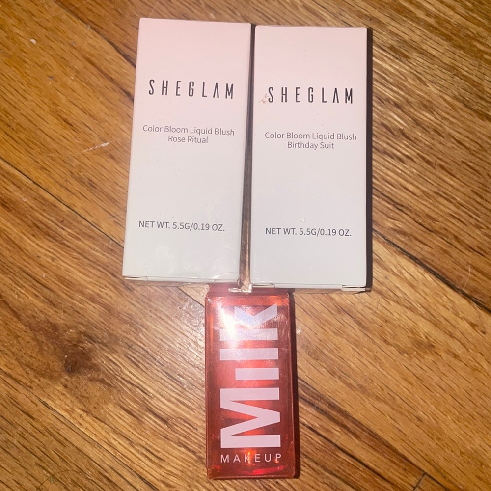 Milk glow oil lip + cheek & sheglam liquid blush